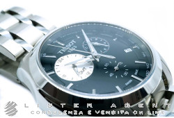 TISSOT Couturier GMT Cronografo in acciaio Nero Quarzo Ref. T354391105100. NUOVO!