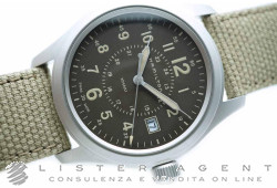HAMILTON Khaki Field Quarzo in acciaio satinato Marrone Ref. H68201993. NUOVO!