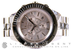  CHRISTIAN DIOR Christal chronographe en acier Gris Ref. CD114312M001. NEUF!