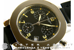 CHAUMET chronographe en acier Noir Ref. W03230 / 025. NEUF!