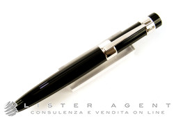 Stylo roller CHAUMET en laqué noir et acier finition argent Ref. OA4700006964 / 00010. NEUF!