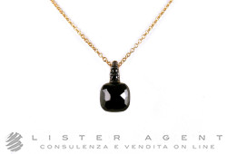 POMELLATO collier Capri en or rose 18Kt avec diamants noirs ct 0,09 et onyx Ref. FB104O7BBON ° NOUVEAU!