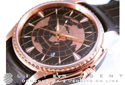 HAMILTON Riva GMT en acier plaqué or rose AUT Réf. H34645591. NEUF!