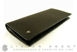 MONTBLANC portefeuille Westside 6cc avec porte-monnaie en cuir noir Ref. 8375. NEUF!