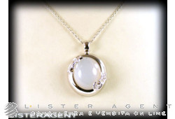 Collier PASQUALE BRUNI en or blanc 18Kt avec diamants ct 0,17 et pierre de lune ct 1,60 Ref. 12773B. NEUF!
