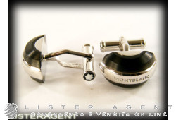 Boutons de manchette MONTBLANC en argent 925 et titane Noir Ref. 102696. NEUF!