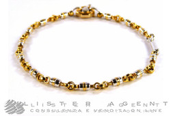 Bracelet BARAKA 'en or blanc et jaune 18Kt avec diamant ct 0,02 Ref. BR21110B002LU. NEUF!