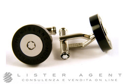 Boutons de manchette MONTBLANC en acier et Pvd Ref. 104737. NEUF!