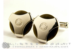 MONTBLANC boutons de manchette en argent 925 et onyx Ref. 38082. NEUF!