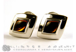 Boutons de manchette MONTBLANC en argent 925 et tourmaline jaune Ref. 6693. NEUF!