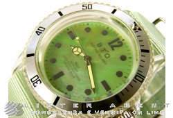 Montre BIGTIME BTO Seul le temps en plastique Nacre de couleur verte. NEUF!