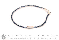 BARAKA' Bracelet en or blanc et rosé 18Kt avec diamants noirs Ref. GC21043. NEUF!