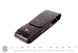 MONTBLANC Meisterstuck porte-2plumes en cuir moka Ref. ID106651. NEUF!