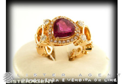 CHANTECLER bague Divina en or rose 18Kt avec diamants et Tormalin Taille 14 Ref. 31544. NEUF!