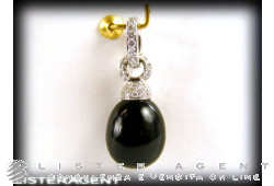 Pendentif CHANTECLER Joyful en or blanc 18Kt avec diamants et onyx Ref. 23307. NEUF!