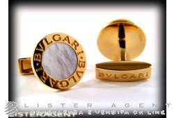 BULGARI Boutons de manchette Bulgari-Bulgari en or jaune 18 carats et nacre Réf. GM853693-341122. NEUF! -35%