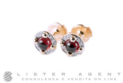 POMELLATO boucles d'oreilles M'ama non m'ama en or rosé 18Kt avec diamants ct 0.09 et grenats ct 1.24 Ref. OB807B9O7OG. NEUF!