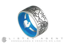CHANTECLER anello Skyline Capri in argento 925 e smalto blu Misura 16 Ref. 39132. NUOVO!