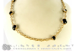 POMELLATO collier Capri en or rose 18Kt avec cristal de roche et onyx Ref. CA705WO7JON. NEUF!