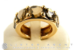 POMELLATO bague Narciso en or rose 18Kt et fumè quartz Taille 15 Ref. AA80207QF. NEUF!