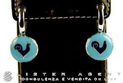 Boucles d'oreilles CHANTECLER Logo en argent 925 et émail. NEUF!