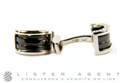 BULGARI Boutons de manchette Bzero1 en argent 925 et céramique Réf. GM855817. NEUF!