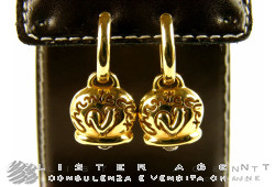 CHANTECLER boucles d'oreilles Campanelle en or jaune 18Kt avec diamants Ref. 18301. NEUF!