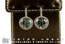 POMELLATO Boucles d'oreilles Colpo de Fulmine en or blanc 18Kt avec diamants et topaze bleu clair Ref. OB1060 / B9OY. NEUF!