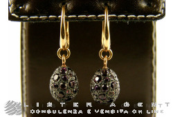 POMELLATO Boucles d'oreilles Tabou en or rose 18Kt et argent 925 brun avec grenat Ref. OA908 / AO7GR. NEUF!