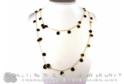 CHANTECLER collier Paillettes en or rose 18Kt et émail noir Ref. 34148. NEUF!