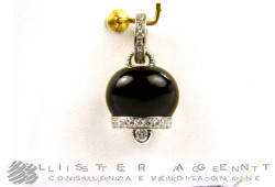 CHANTECLER Pendentif Collection Campanelle en or blanc 18Kt diamants et onyx Ref. 15792. NEUF!