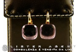 POMELLATO Boucles d'oreilles Nudo en or rose et blanc 18Kt avec pierres de France rose Ref. OA107O6IC. NEUF!