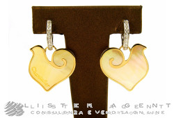 CHANTECLER boucles d'oreilles Anima simbolo Coq en or jaune et blanc 18Kt avec diamants et nacre Ref. 34781. NEUF!