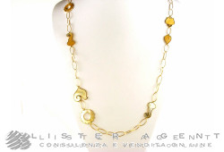 CHANTECLER collier Anima simboli Cornetto-Logo-Campana-Goccia en or jaune 18Kt avec diamant Réf. 35193. NEUF!