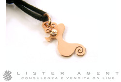 Pendentif CHANTECLER Scugnizzi Mini Sea Horse en or rose 9Kt et diamants Ref. 35597. NEUF!