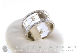 GUCCI bague Fascia MM10 en or blanc 18Kt et diamants taille 15. NEUF!