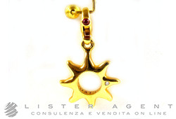 Pendentif PASQUALE BRUNI Soleil en or jaune 18Kt avec diamants et rubis. NEUF!