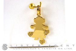 Pendentif PASQUALE BRUNI avec Baby Girl Hearts en or jaune 18Kt et diamants. NEUF!