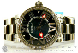 LOCMAN Toscano dame en acier et diamants nacre Ref. 291. NEUF!