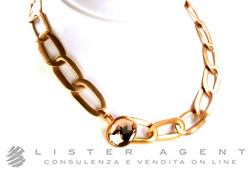 POMELLATO collier Narciso en or rose 18Kt et cristal de roche Ref. CA506O7OS42. NEUF!