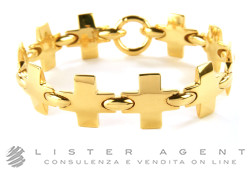 POMELLATO Bracelet Croix en or jaune 18Kt Ref. B9408. NEUF!