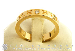 BULGARI Bague Bulgari-Bulgari en or jaune 18Kt avec diamant Taille 19 Ref. AN854462. NEUF!