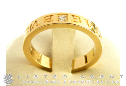 BULGARI Bague Bulgari-Bulgari en or jaune 18Kt avec diamant Taille 20 Ref. AN854462. NEUF!