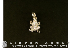 DODO by Pomellato pendentif Petite grenouille en or blanc 18Kt et diamants Ref. D10RAPOBB. NEUF!