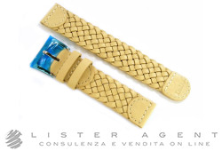 DODO by Pomellato bracelet en cuir torsadé de couleur sable avec boucle personnalisée Ref. CWD6SA. NEUF!