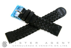 DODO by Pomellato bracelet en cuir torsadé de couleur noir avec boucle personnalisée Ref. CWD6NE. NEUF!