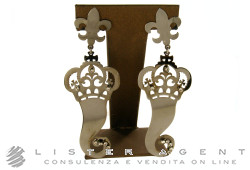 Boucles d'oreilles GLAM STYLE Cornetto en métal brun et strass Ref. 1156. NEUF!