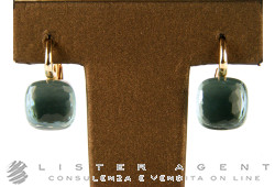 POMELLATO Boucles d'oreilles Nudo en or rose et blanc 18Kt avec topaze bleu clair Ref. OA107O6OY. NEUF!