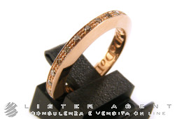 DODO by Pomellato bague Disque en or rose 9Kt avec diamants bruns ct 0,34 Taille 12 Ref. ADD0149BR. NEUF!