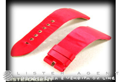 Sangle CARTIER en soie rouge et cuir Ref. 0A8JED01. NEUF!